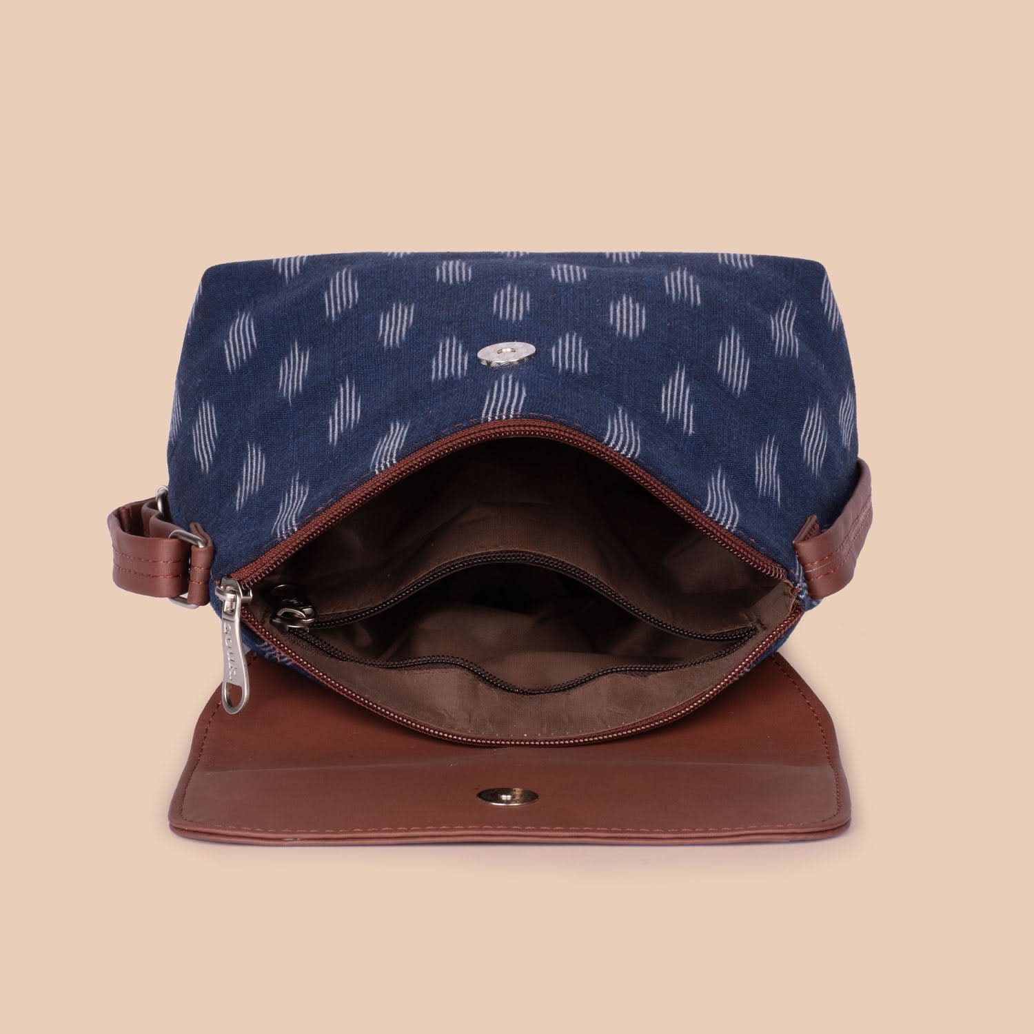 Ikat Jet Blue Flap Sling Bag - Image 5