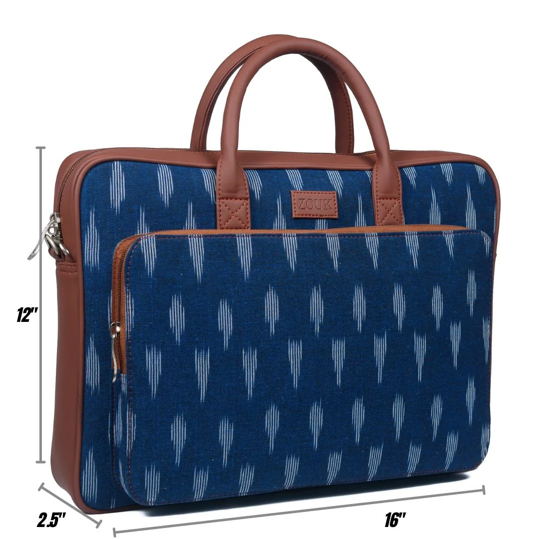 Ikat Jet Blue Laptop Bag - Image 4