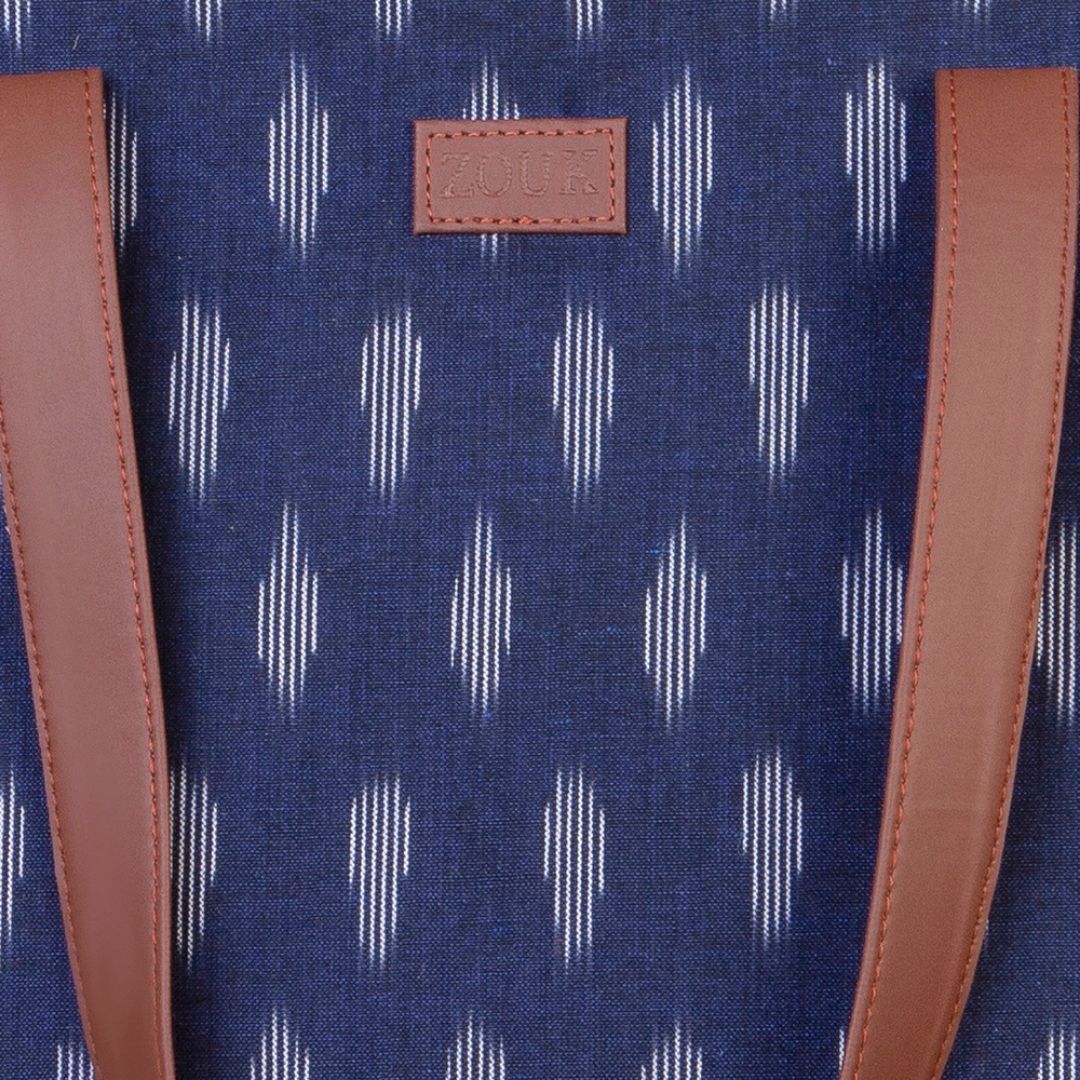 Ikat Jet Blue Side Tote Bag - Image 6