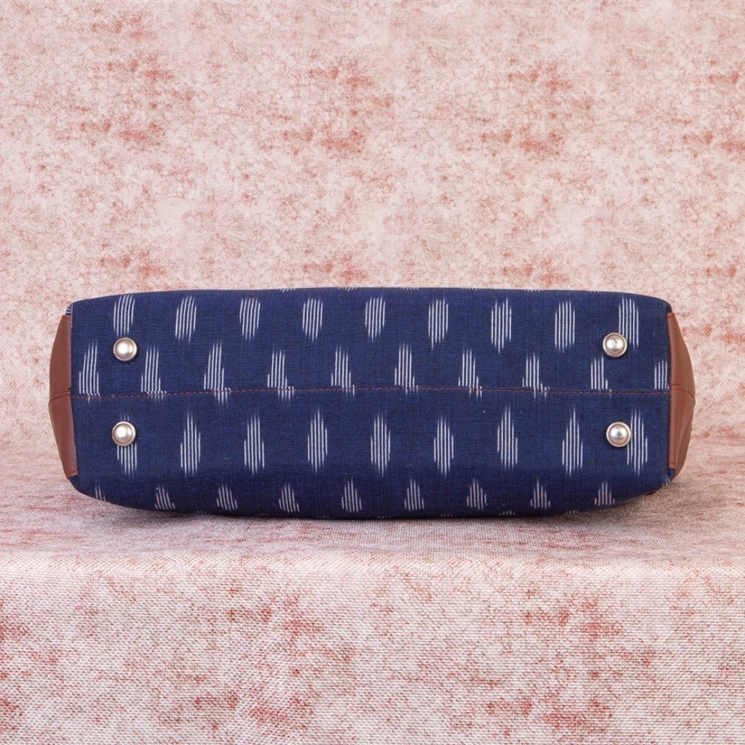 Ikat Jet Blue Side Tote Bag - Image 7