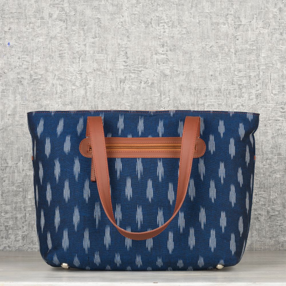 Ikat Jet Blue Tote Bag - Image 3