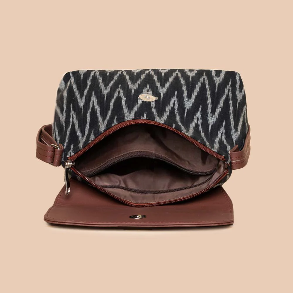 Ikat Print Flap Sling Bag - Image 5