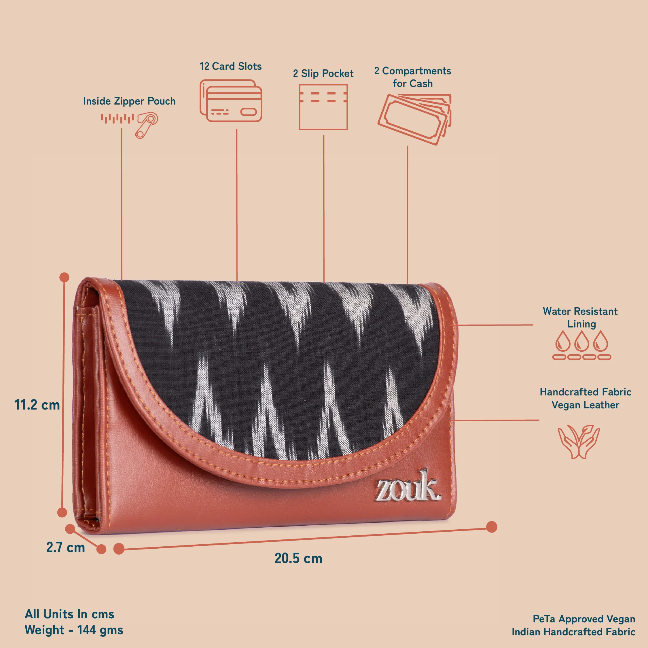 Ikat Wave Kyra Flap Wallet - Image 5