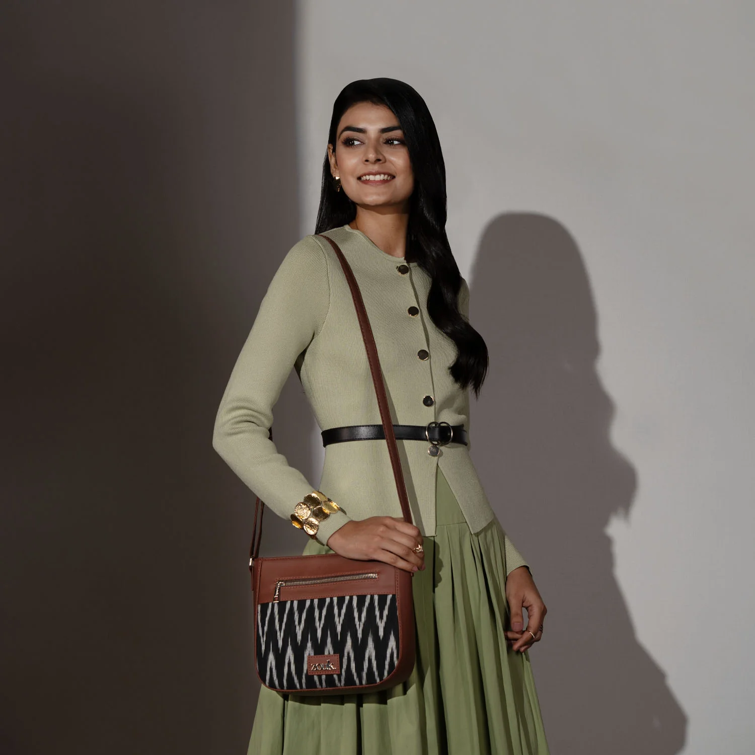 Ikat Wave U-Shaped Sling Bag - Image 2