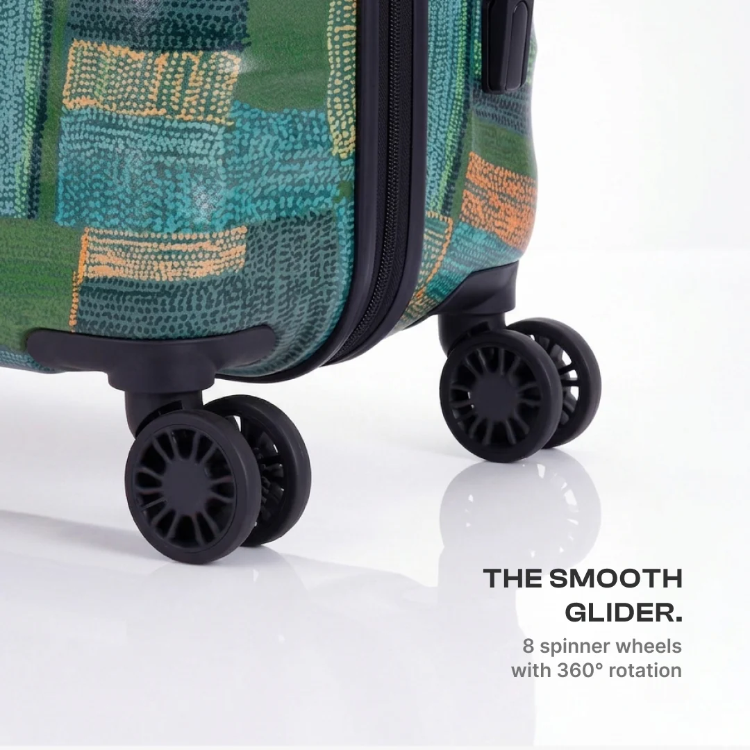 Indus Lattice Green Amorah Trolley Bag (Cabin) - Image 5