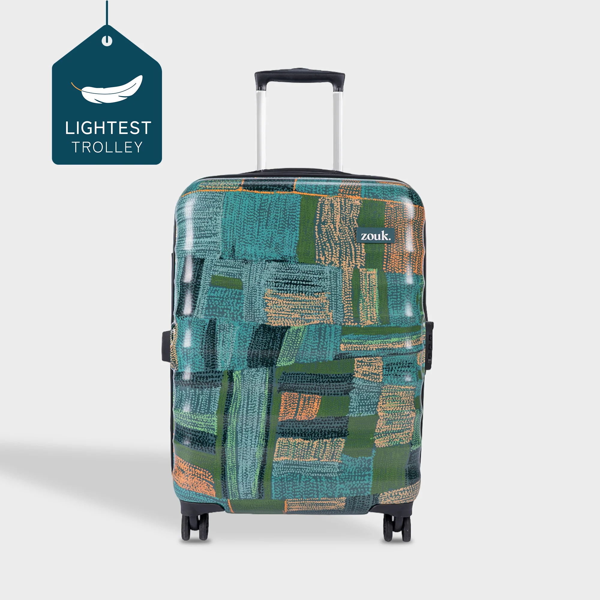 Indus Lattice Green Amorah Trolley Bag (Medium)