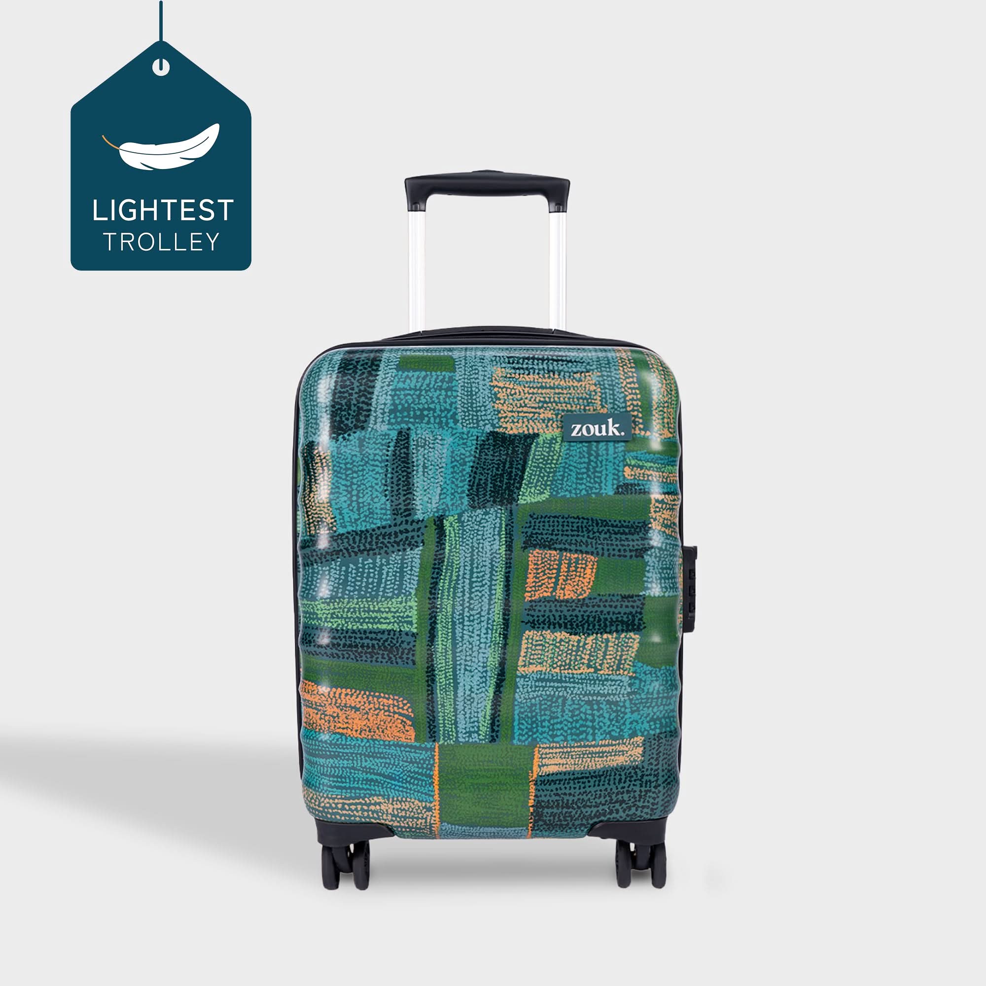 Indus Lattice Green Amorah Trolley Bag