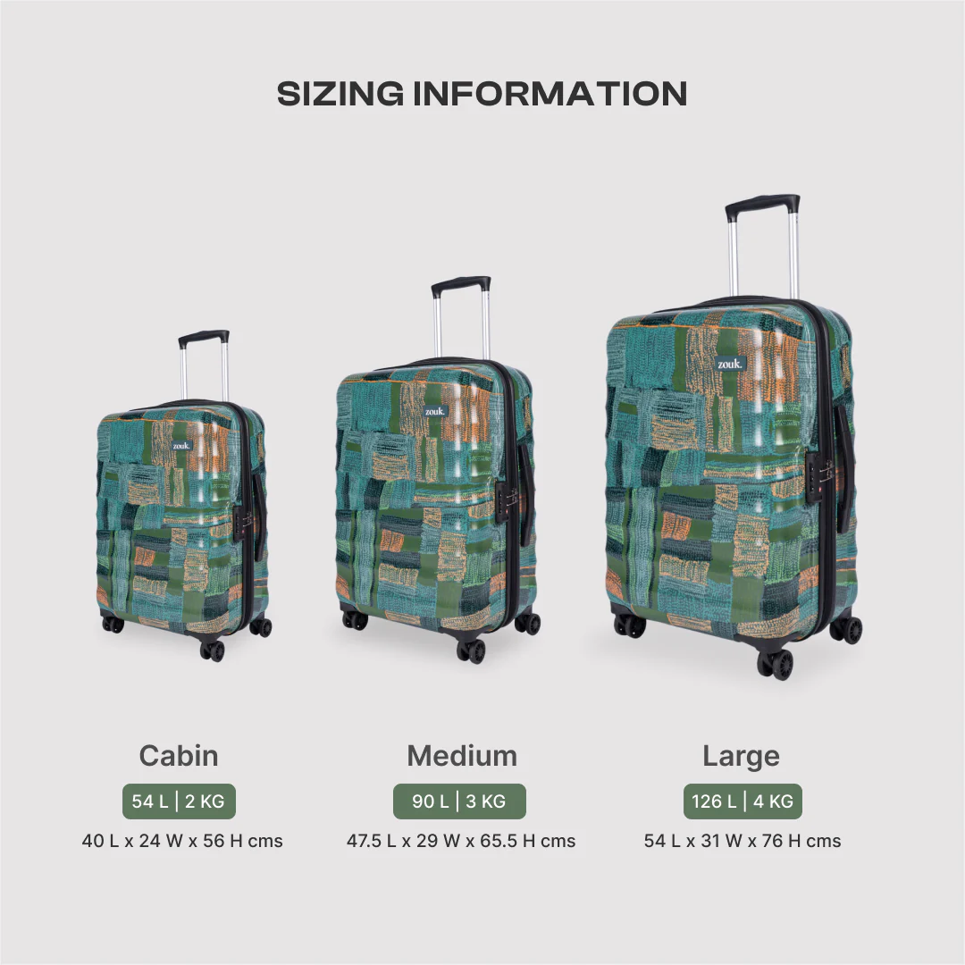 Indus Lattice Green Amorah Trolley Bag - Image 10
