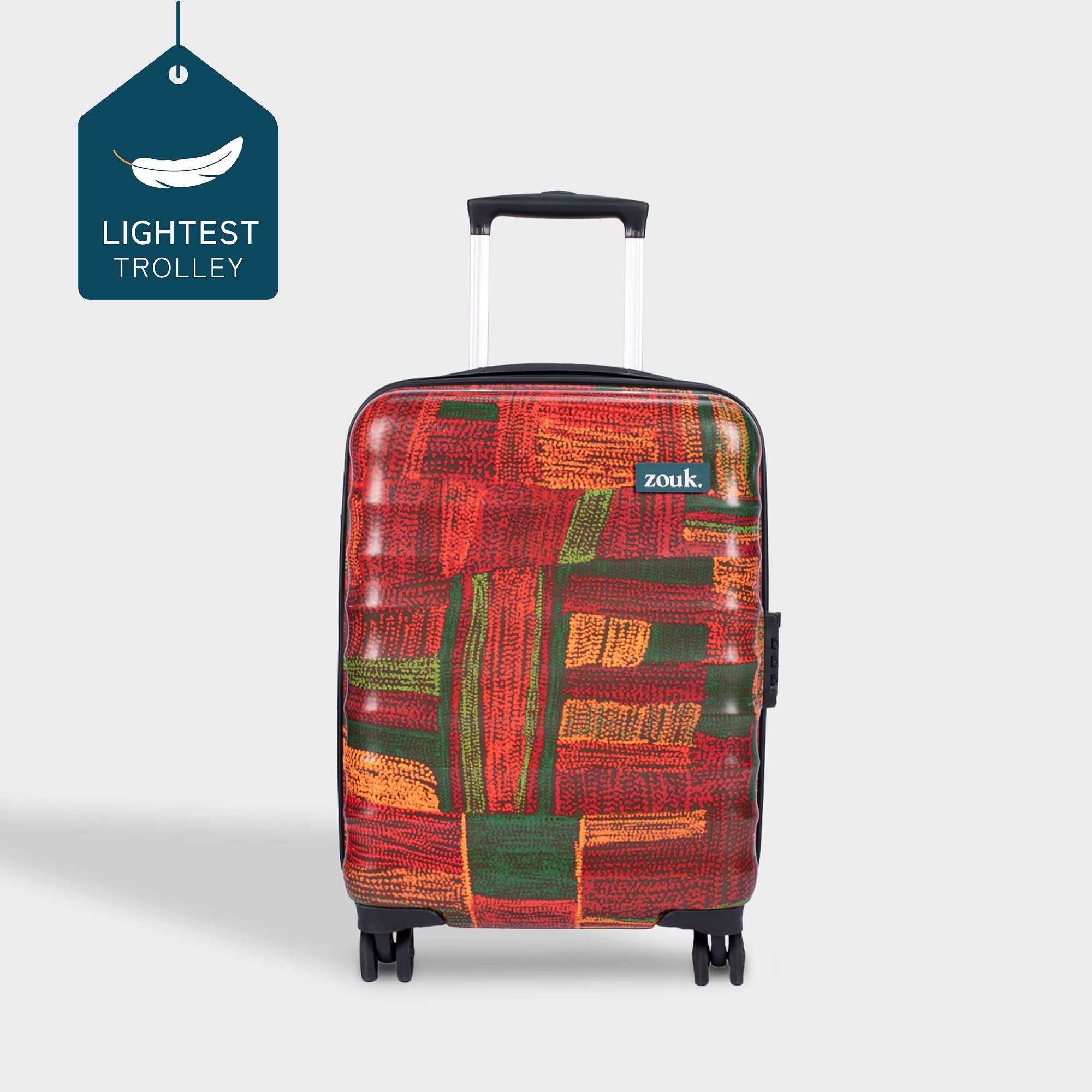 Indus Lattice Red Amorah Trolley Bag - Image 10