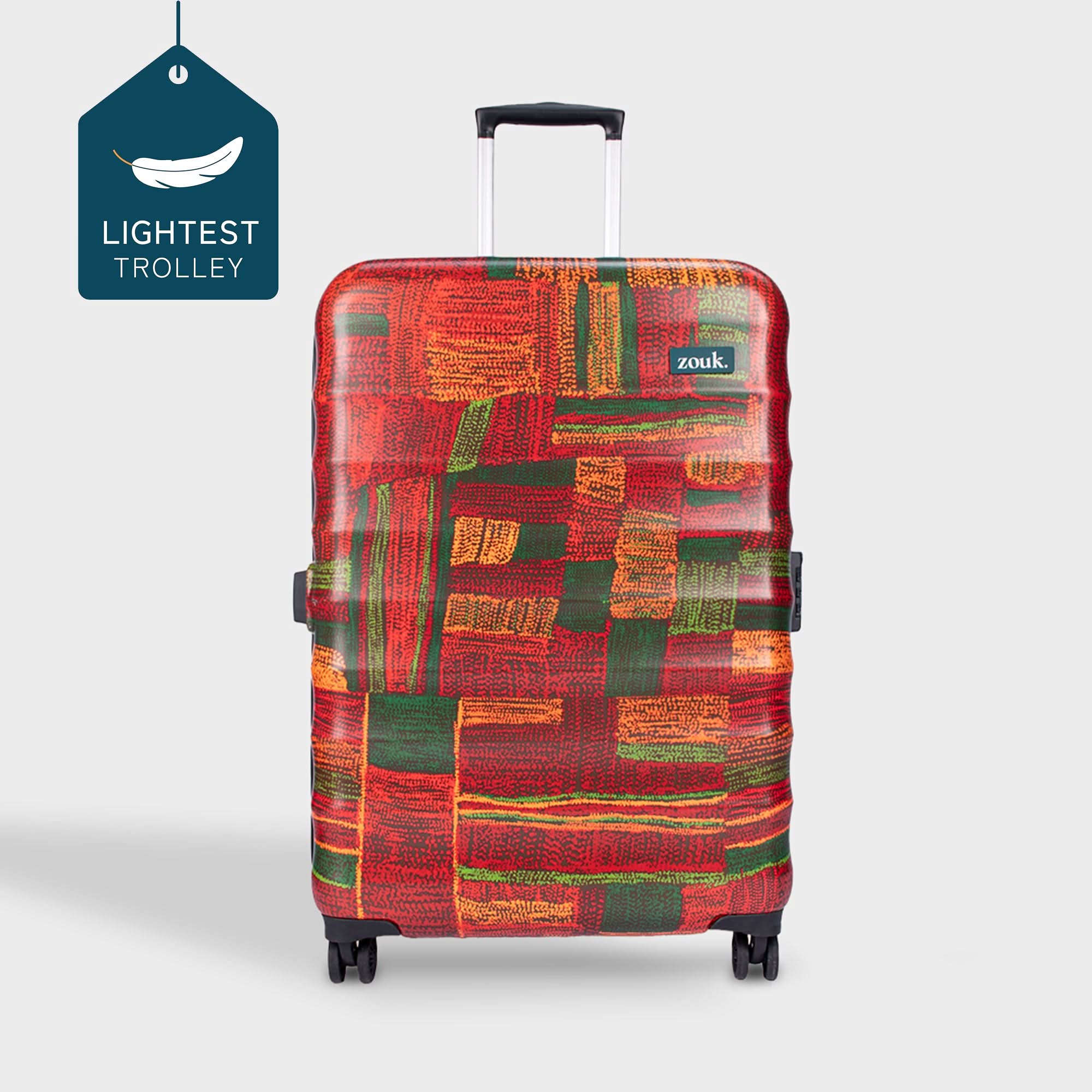 Indus Lattice Red Amorah Trolley Bag - Image 12