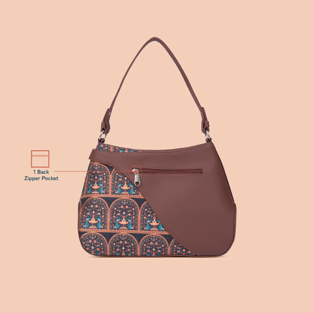 Ira Handbag - Royal Indian Peacock Motif - Image 3