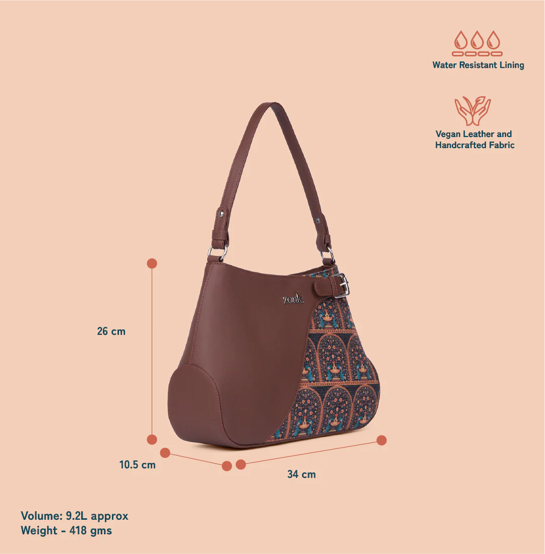 Ira Handbag - Royal Indian Peacock Motif - Image 4