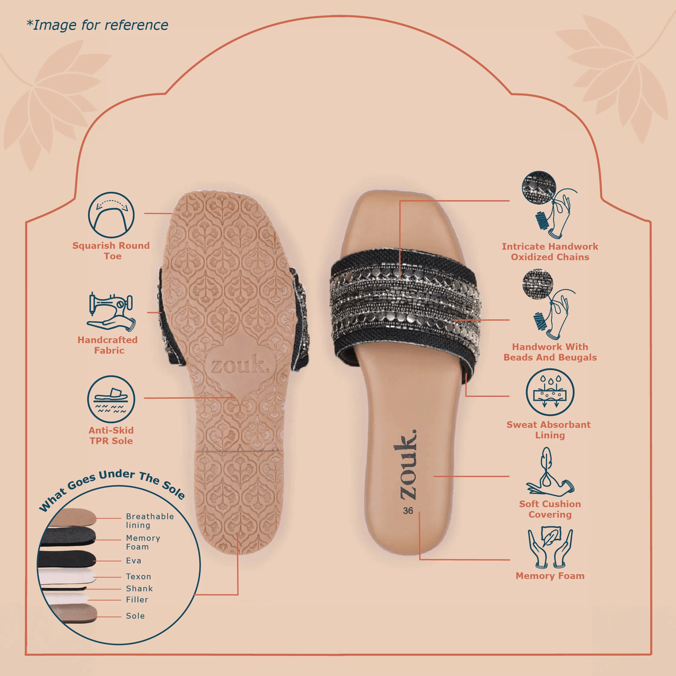 Jaipur Bohemian Oxidised Flats - Image 4