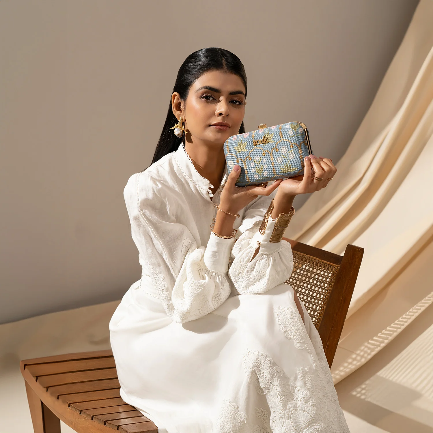 Jaipur Fresco Blue Clutch - Image 11