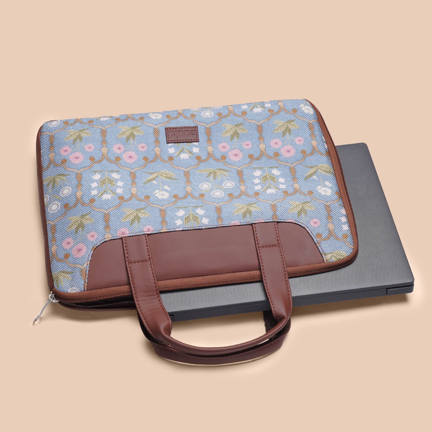 Jaipur Fresco Blue L-Zippered Laptop Sleeve - Image 5