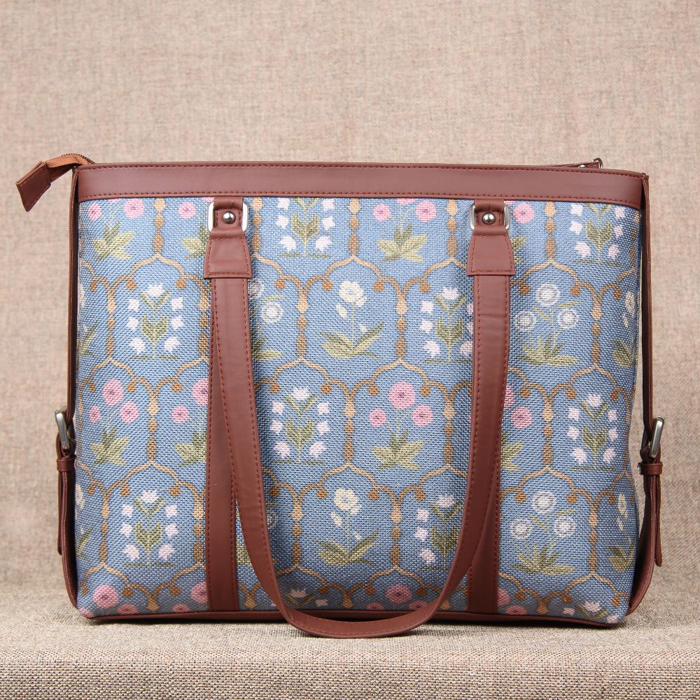 Jaipur Fresco Blue- Office Bag & Chain Wallet Combo - Image 3
