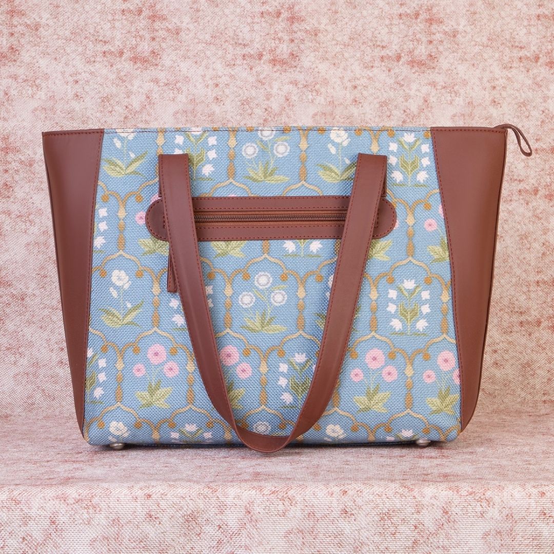 Jaipur Fresco Blue Side Tote Bag - Image 2