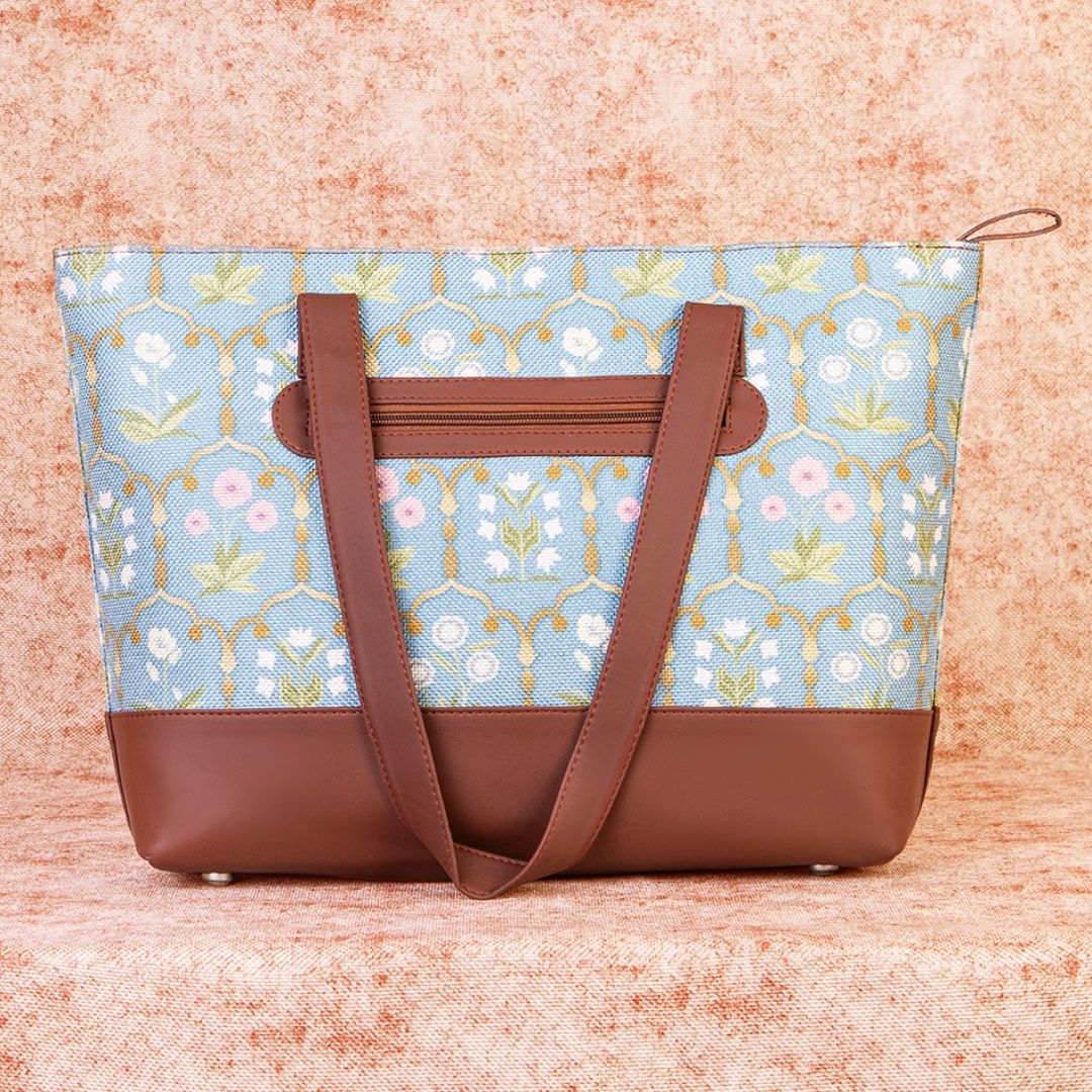 Jaipur Fresco Blue Shoulder Tote Bag - Image 2