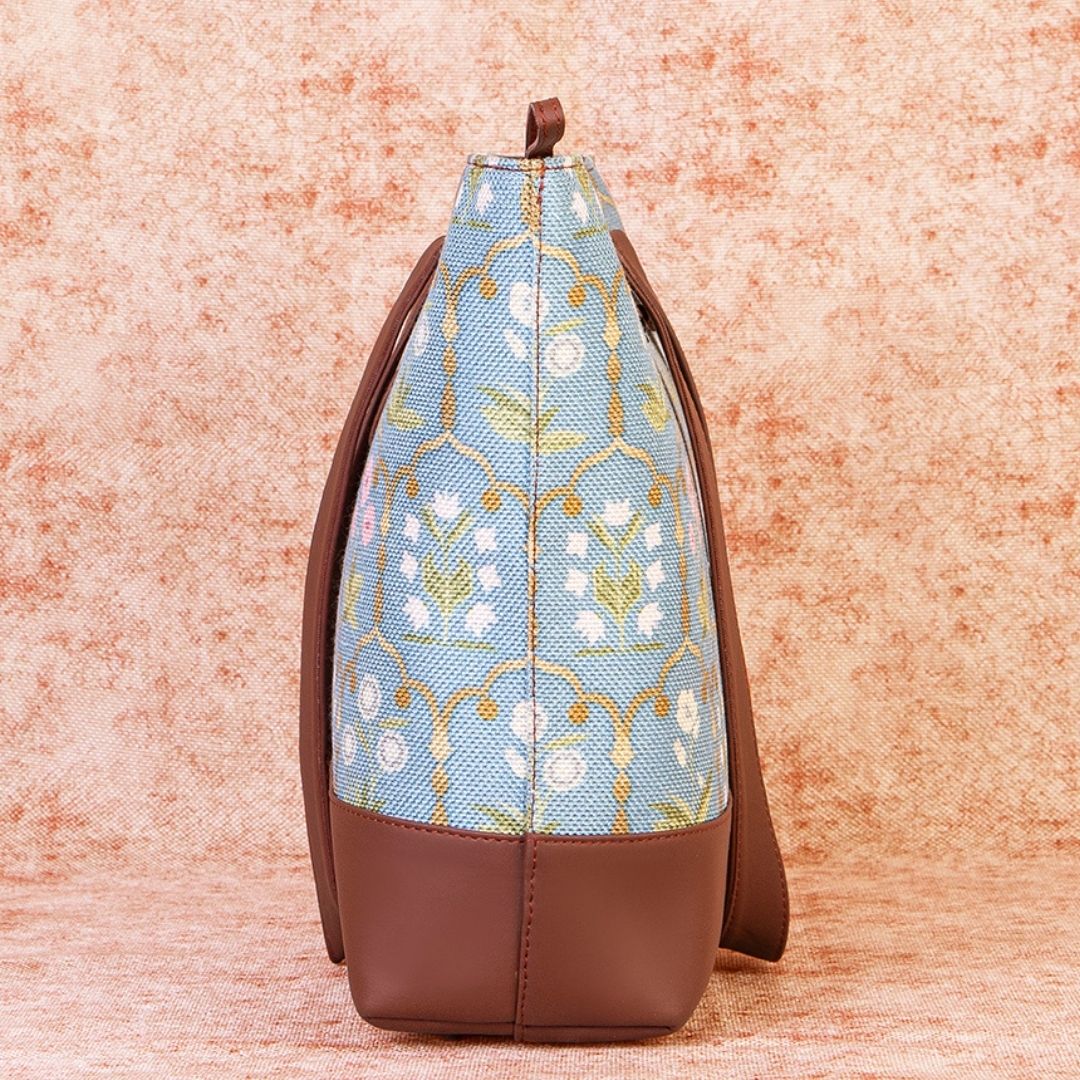 Jaipur Fresco Blue Shoulder Tote Bag - Image 5