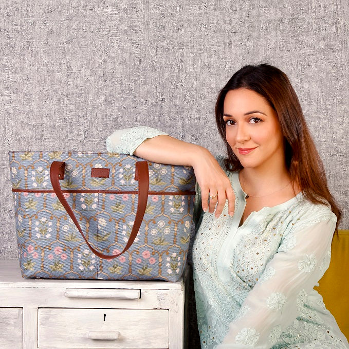 Jaipur Fresco Blue Tote Bag - Image 12