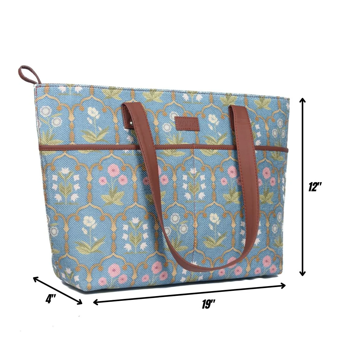 Jaipur Fresco Blue Tote Bag - Image 6