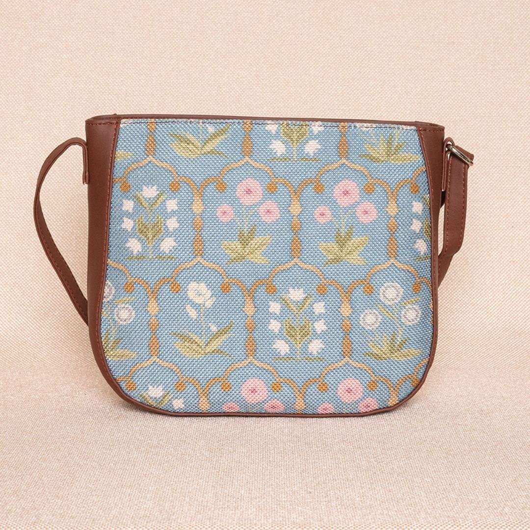 Jaipur Fresco Blue U-Shaped Sling Bag - Image 2