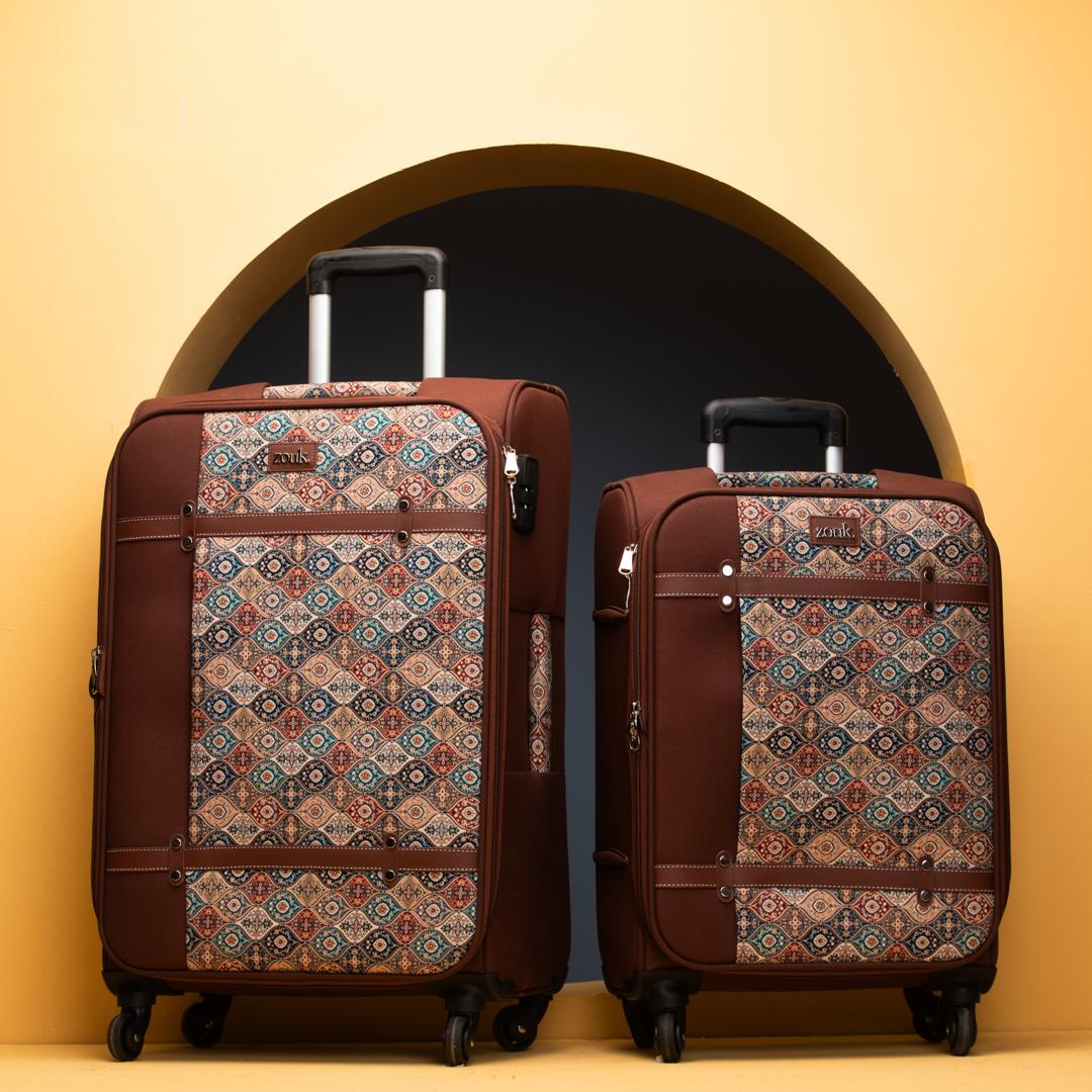 Jammu Kaleen Saira Trolley Bag Combo (Cabin & Medium) - Image 2