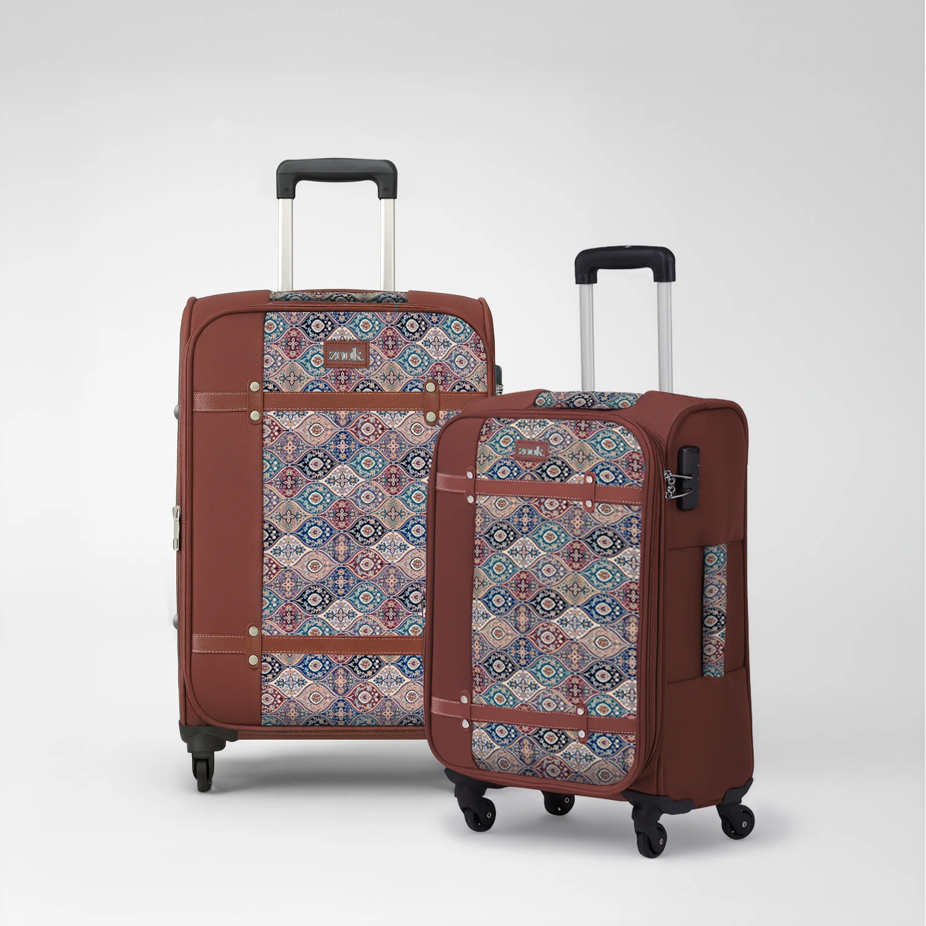 Jammu Kaleen Saira Trolley Bag Combo (Medium & Large)