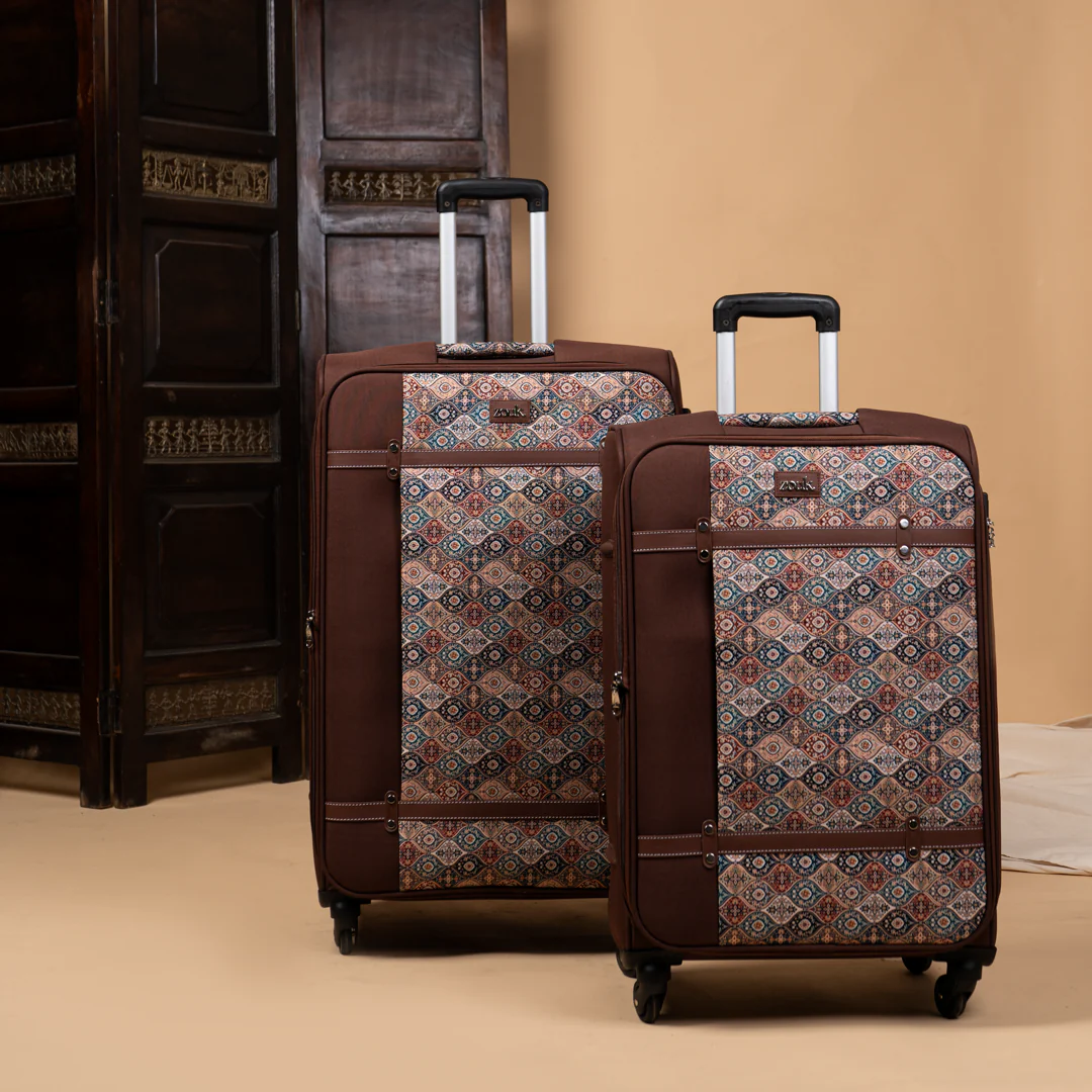 Jammu Kaleen Saira Trolley Bag Combo (Medium & Large) - Image 9