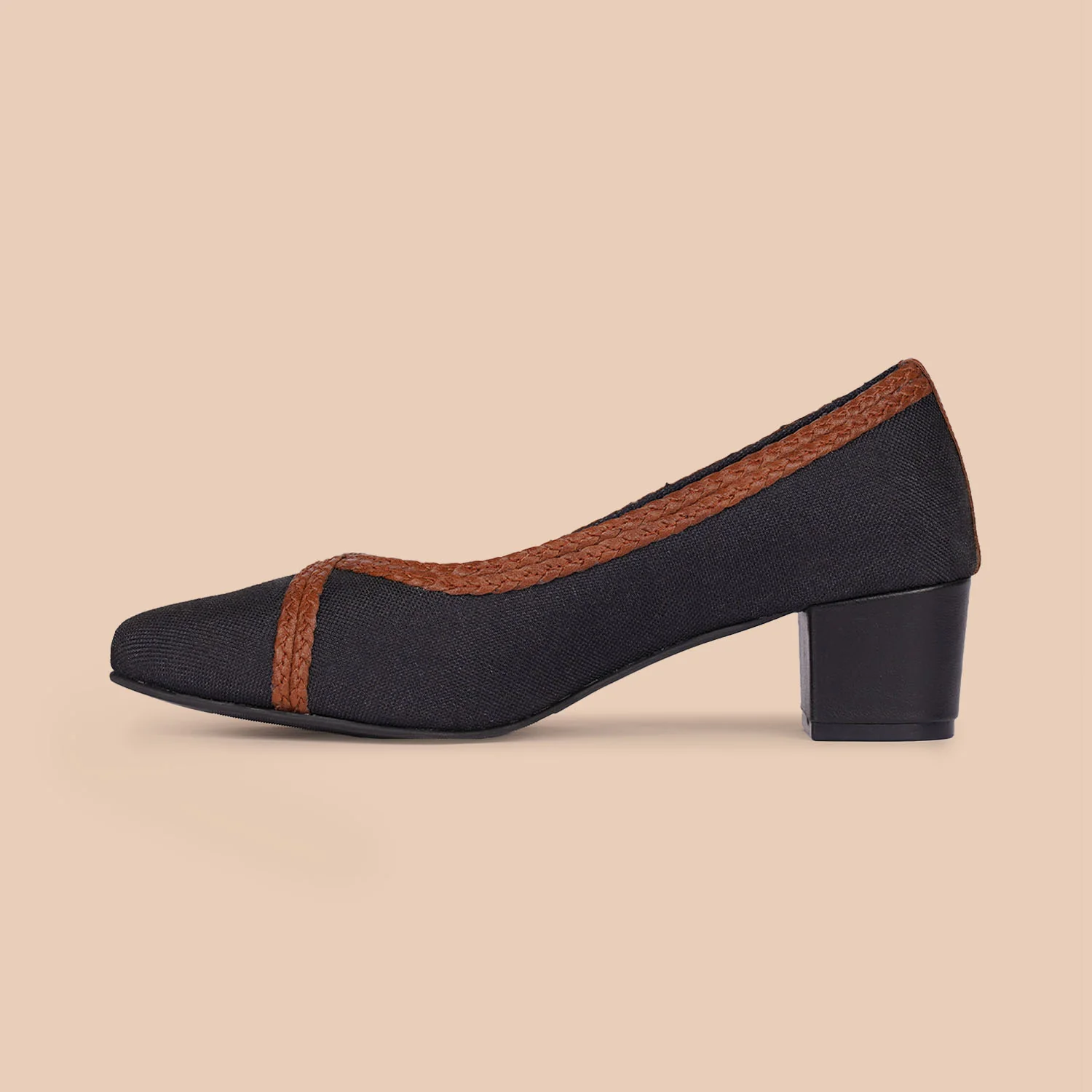Jet Black Braided Pumps - Image 10