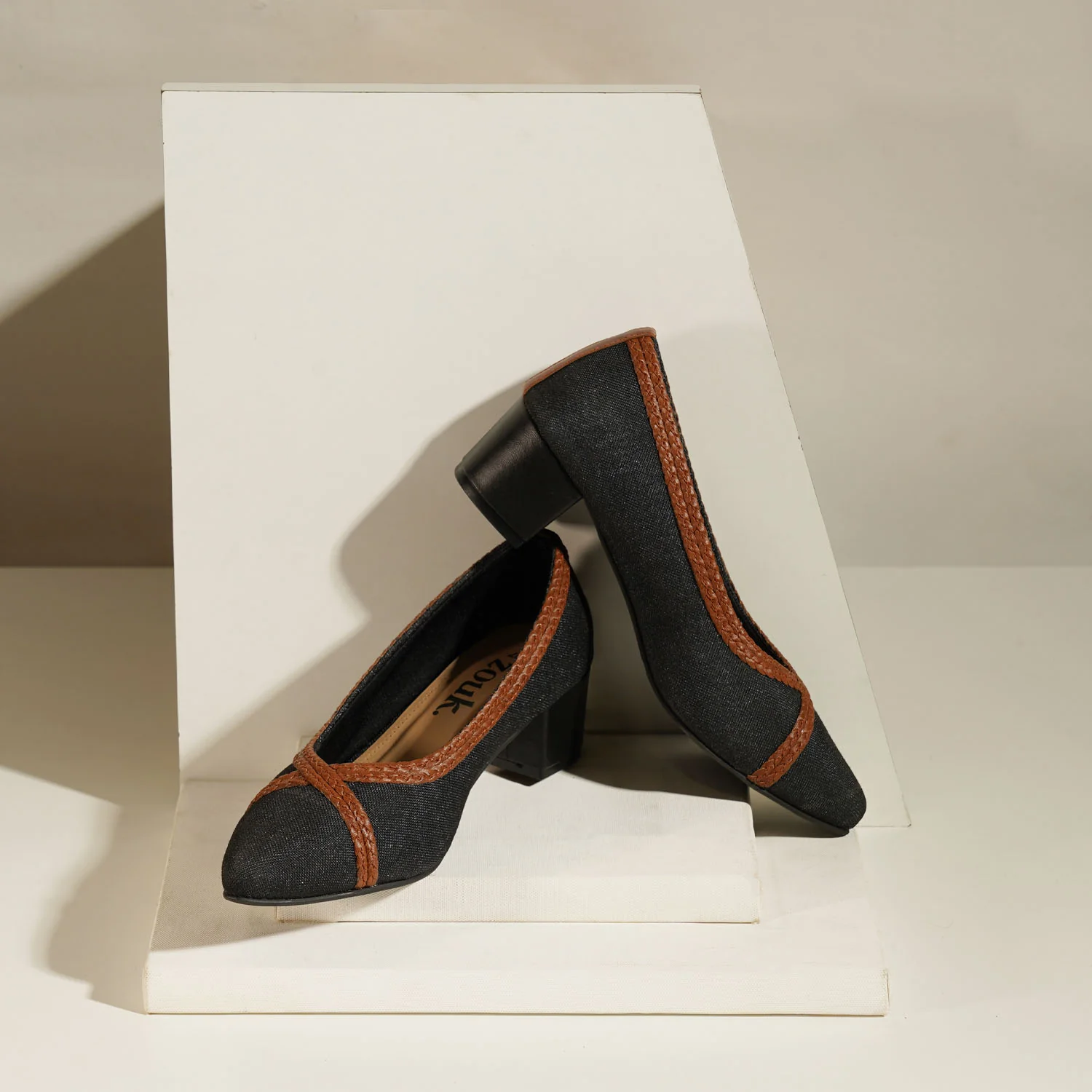 Jet Black Braided Pumps - Image 2