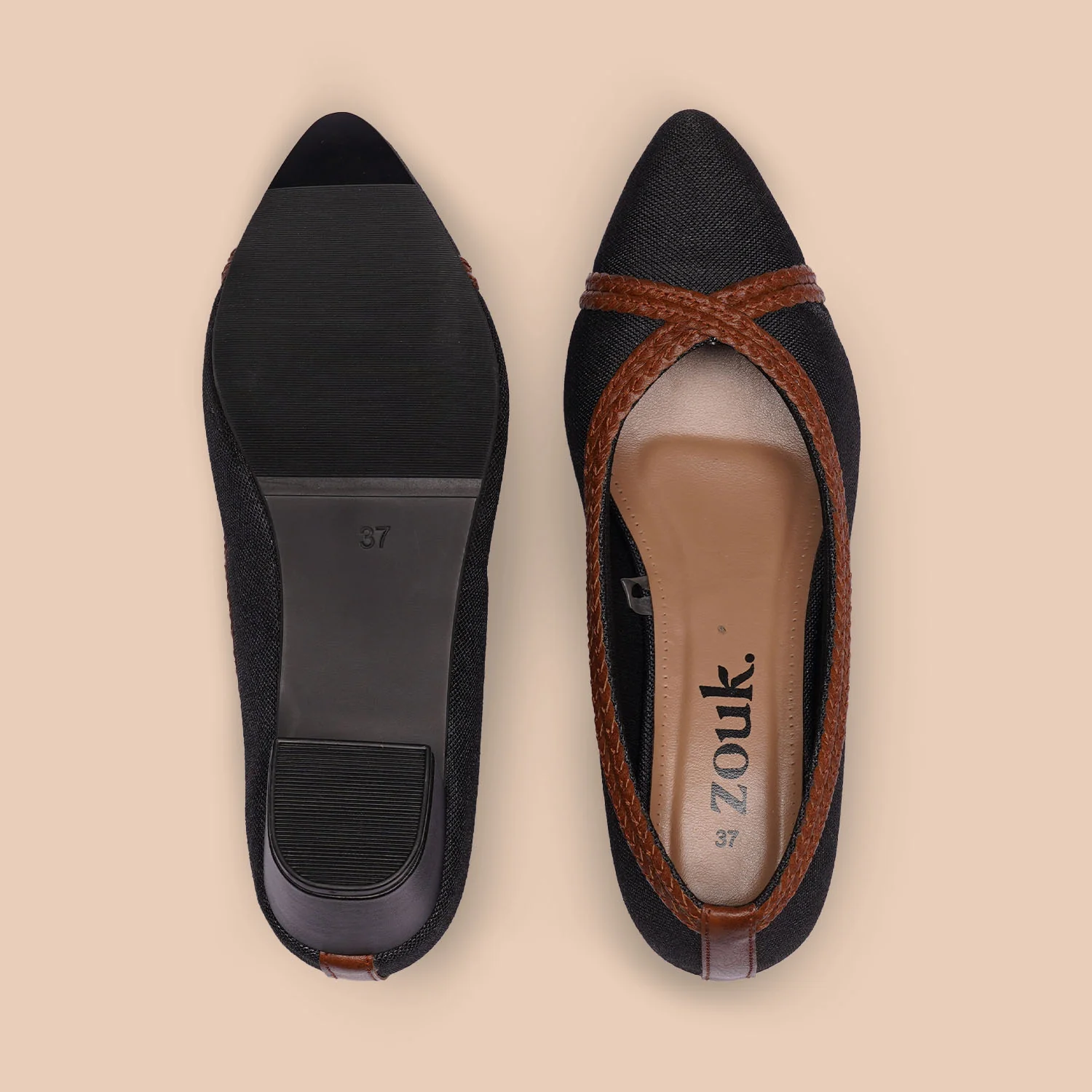 Jet Black Braided Pumps - Image 3