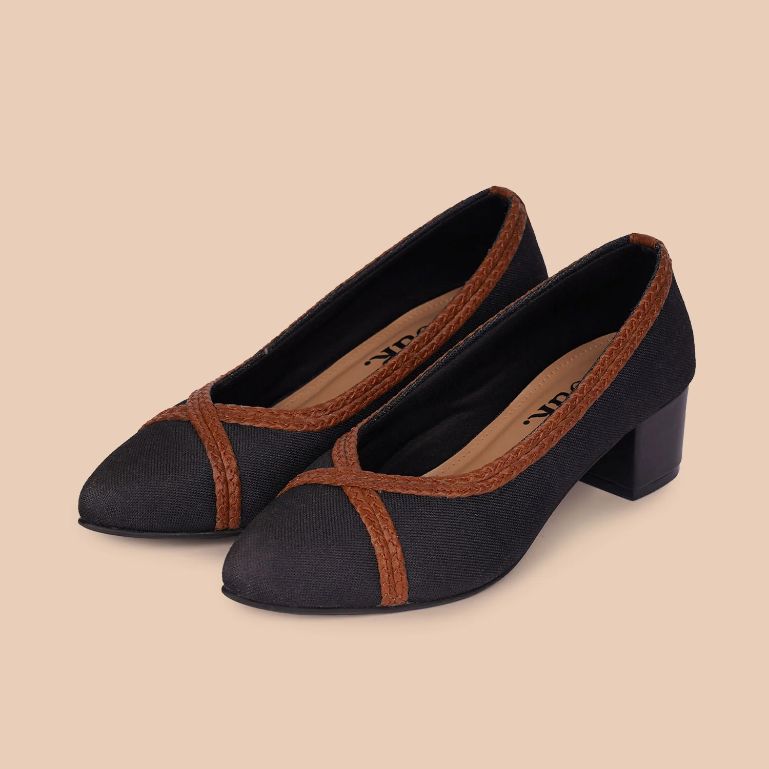 Jet Black Braided Pumps - Image 6