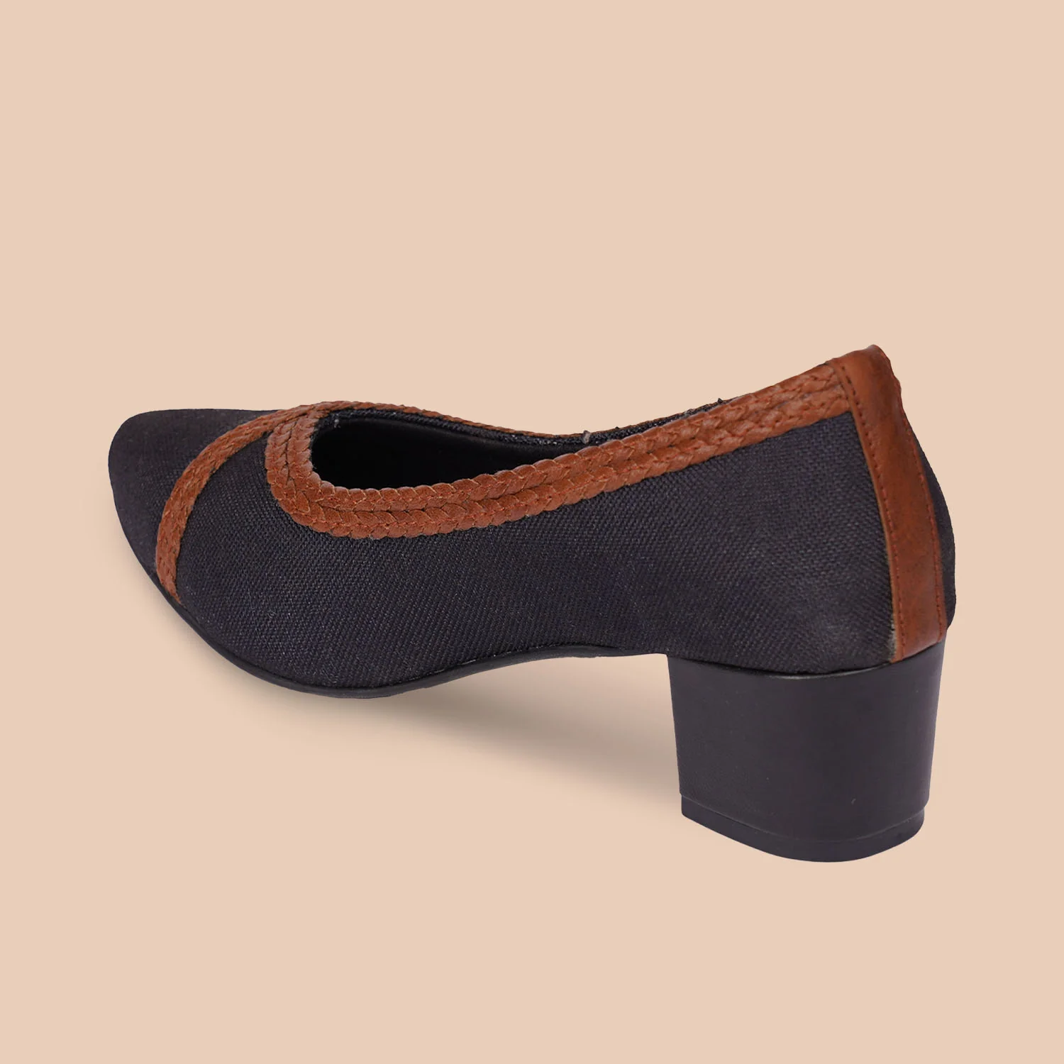 Jet Black Braided Pumps - Image 7