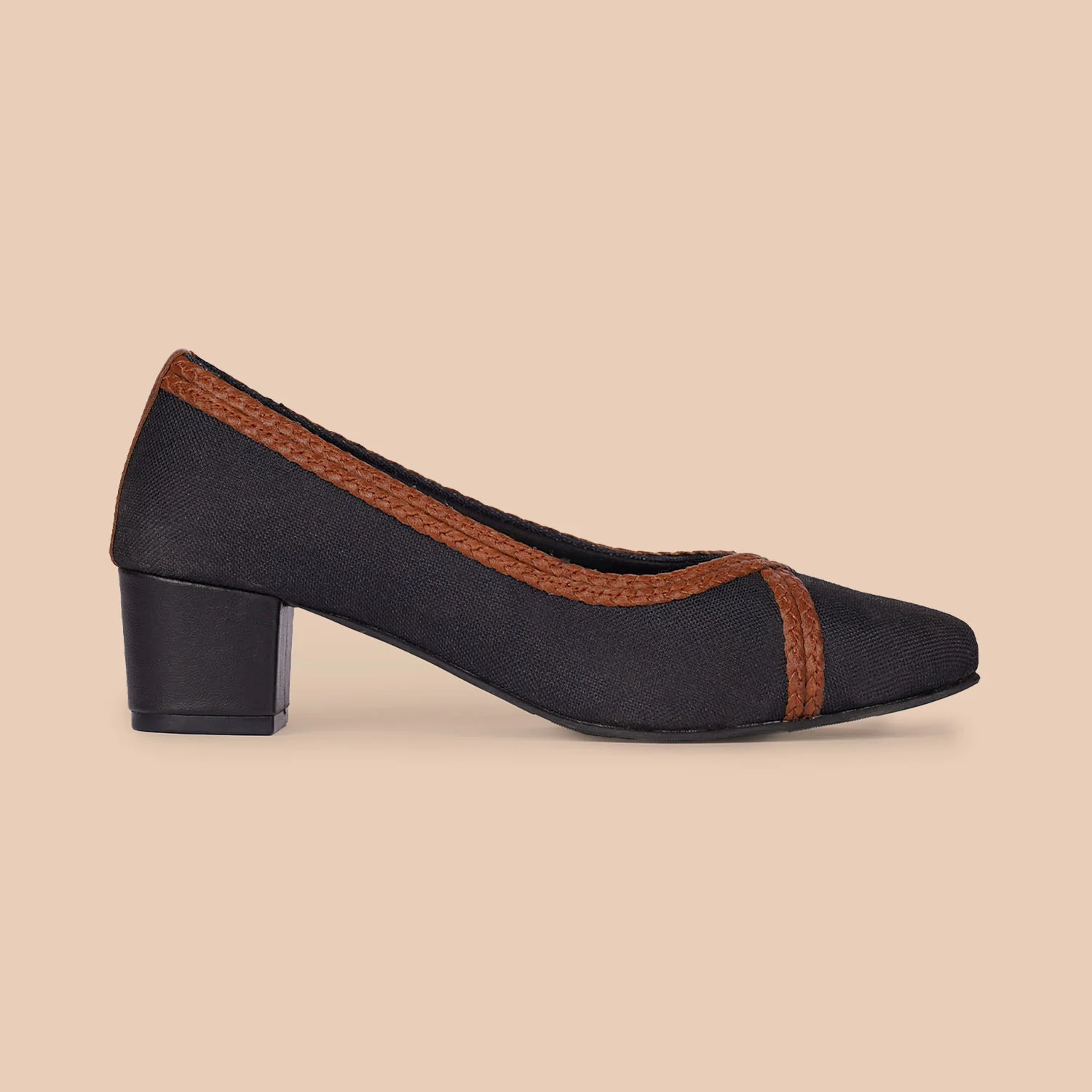 Jet Black Braided Pumps - Image 9