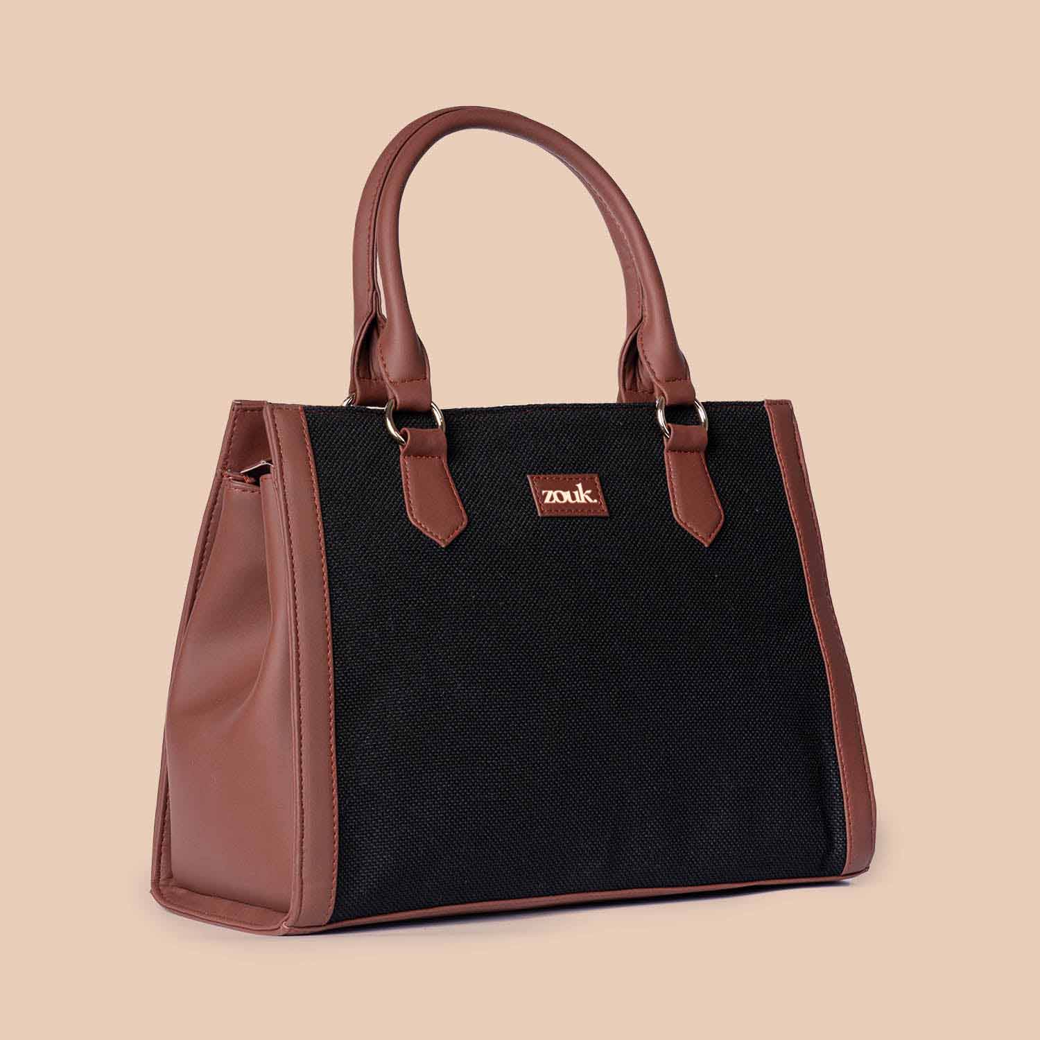 Jet Black Classic Handbag - Image 4