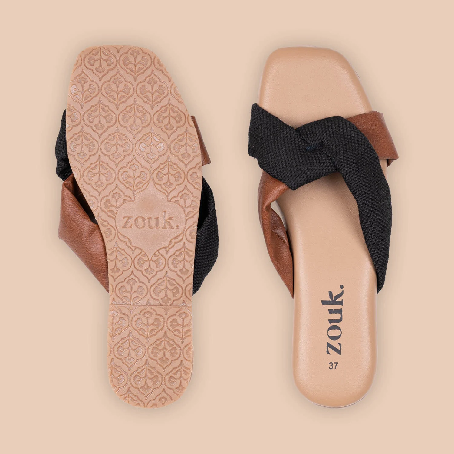 Jet Black Cross Sliders - Image 2