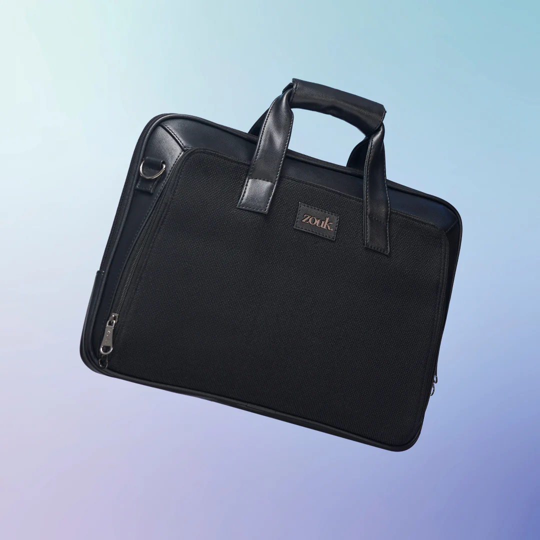 Jet Black Executive Laptop Bag (Black) - Image 2