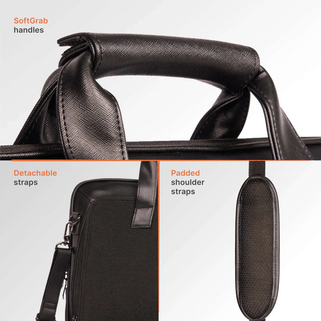 Jet Black Executive Laptop Bag (Black) - Image 5