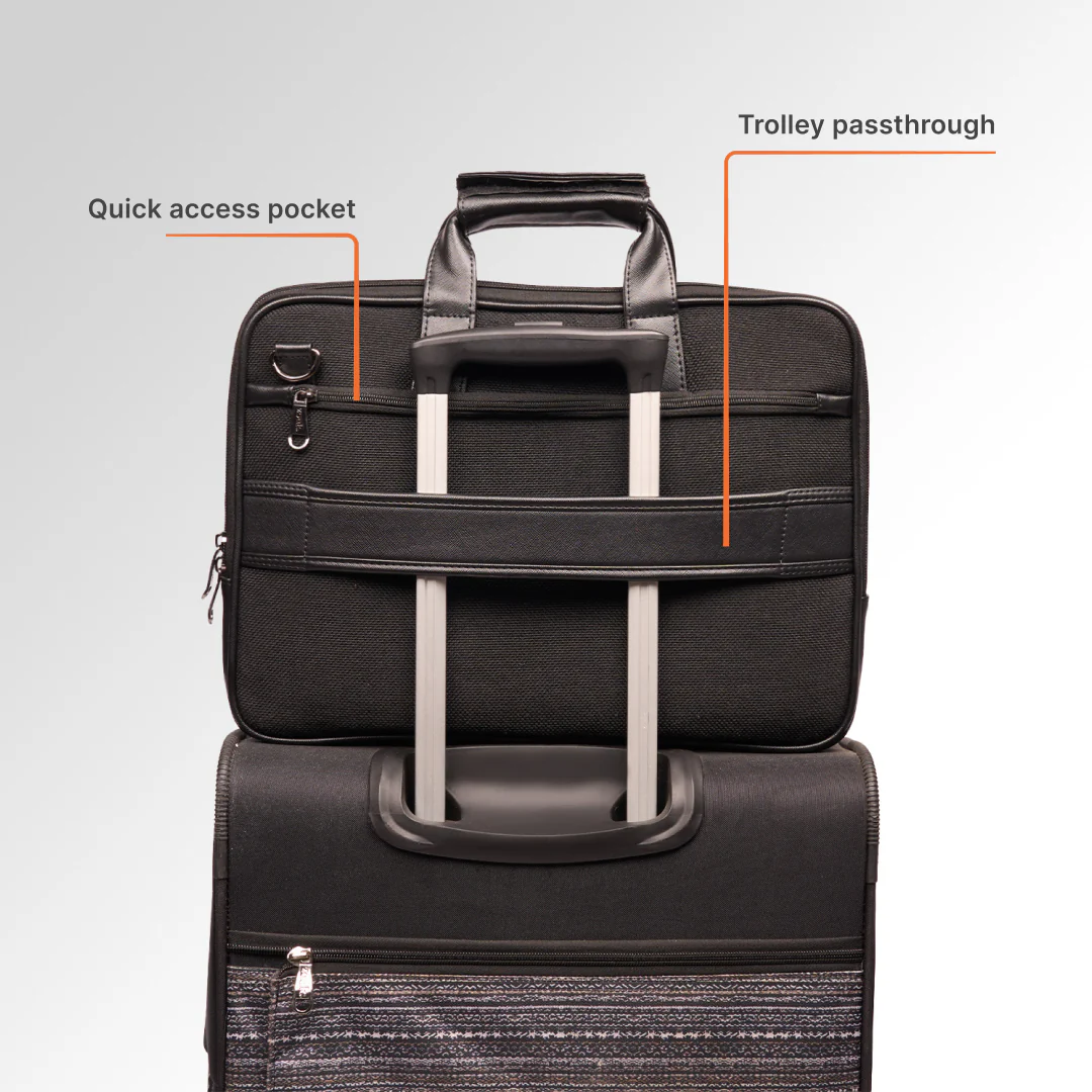 Jet Black Executive Laptop Bag (Black) - Image 9