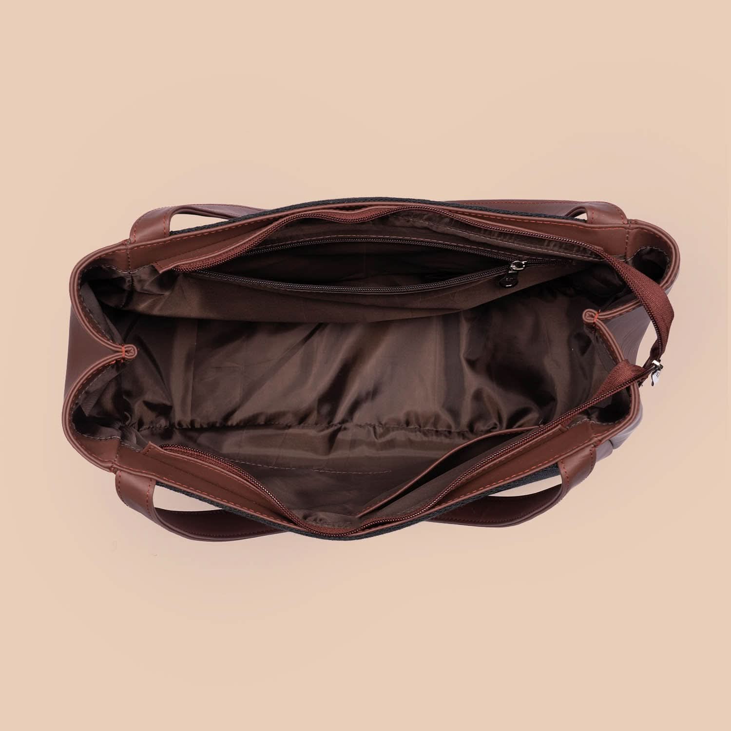 Jet Black & Ikat GreRed - Luna Handbag & Chain Wallet Combo - Image 5