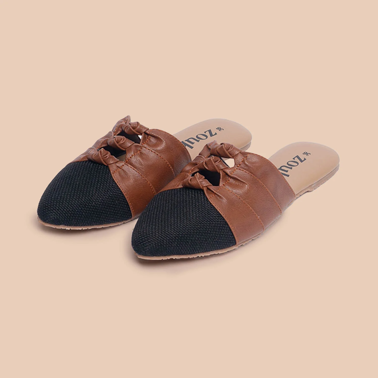 Jet Black Knotted Mules - Image 5