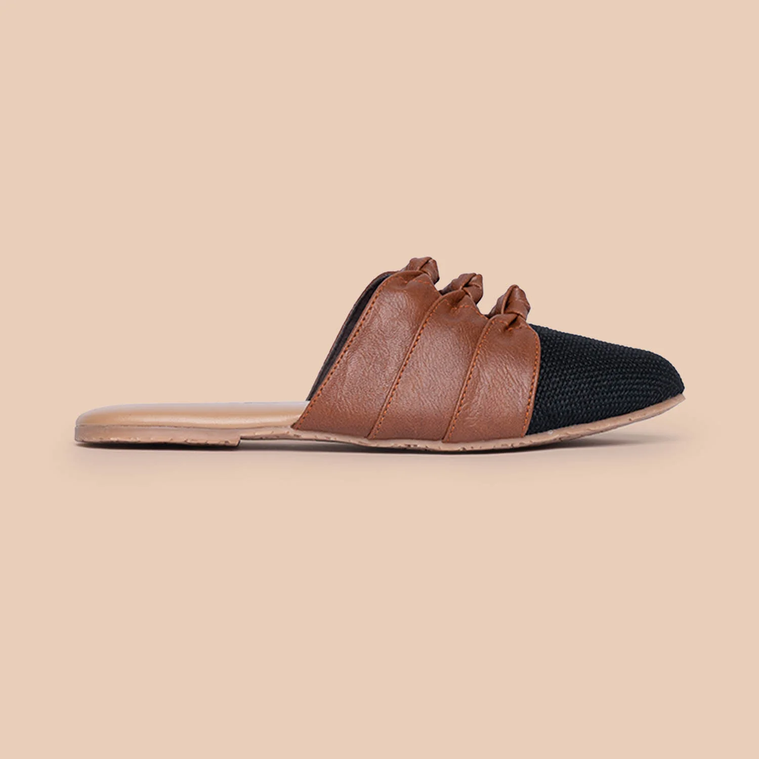 Jet Black Knotted Mules - Image 8