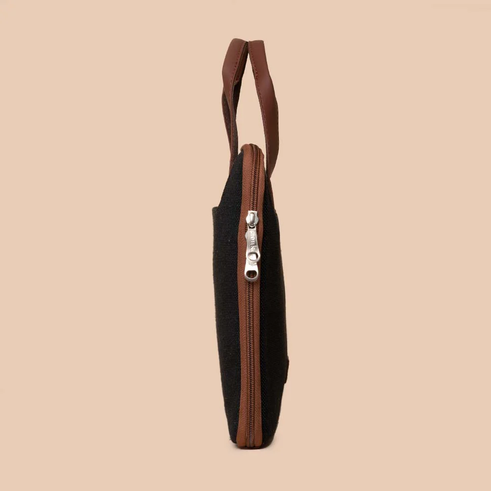 Jet Black L-Zippered Laptop Sleeve - Image 10