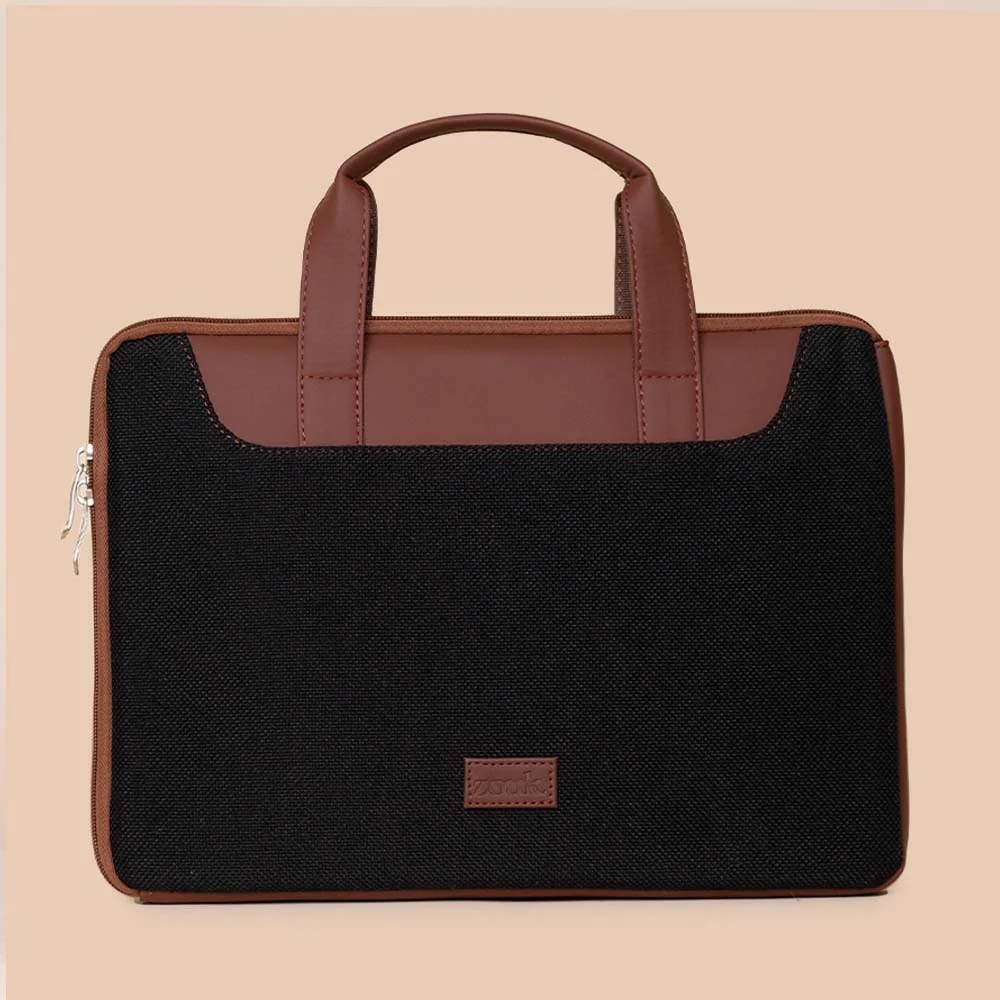 Jet Black L-Zippered Laptop Sleeve - Image 3
