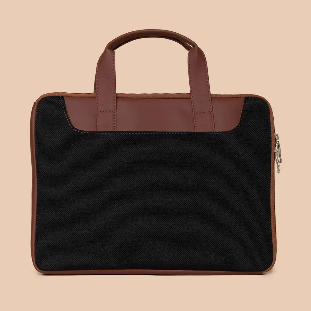 Jet Black L-Zippered Laptop Sleeve - Image 4