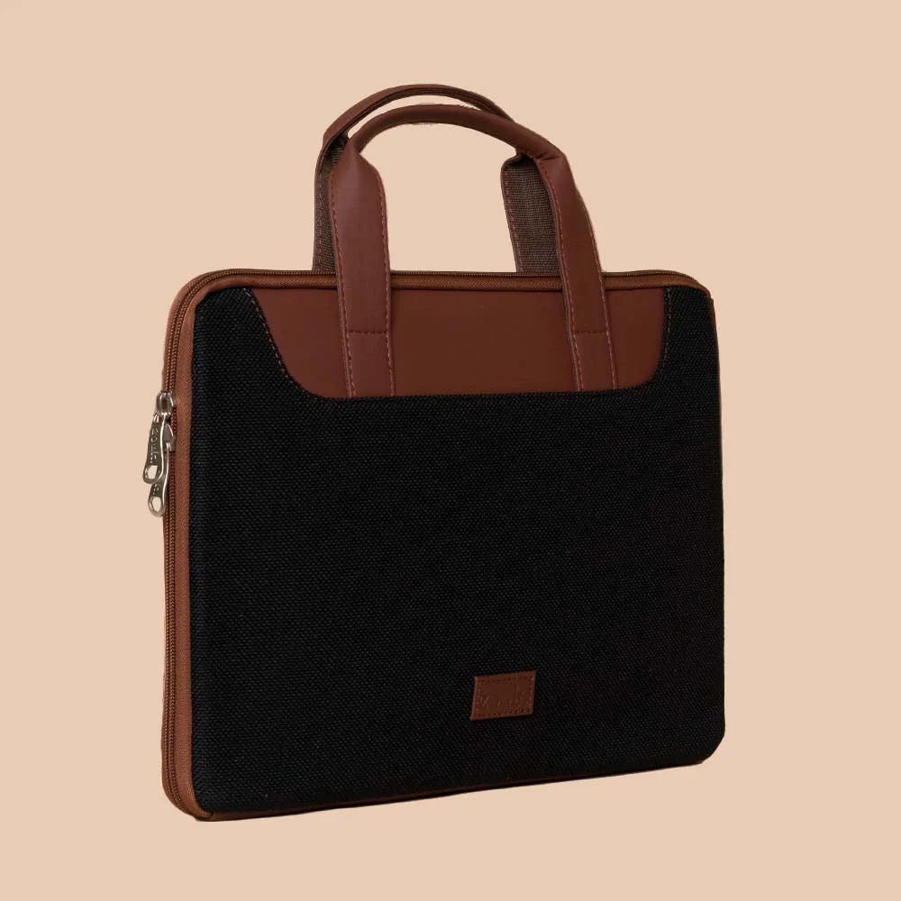 Jet Black L-Zippered Laptop Sleeve - Image 5