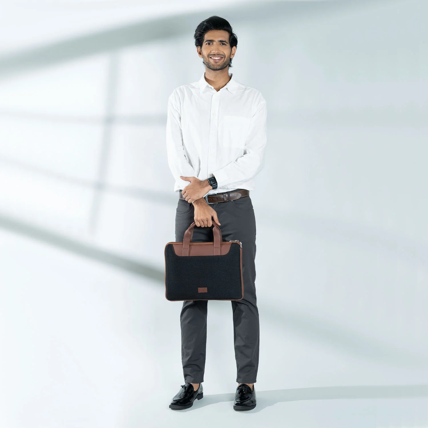 Jet Black L-Zippered Laptop Sleeve - Image 6