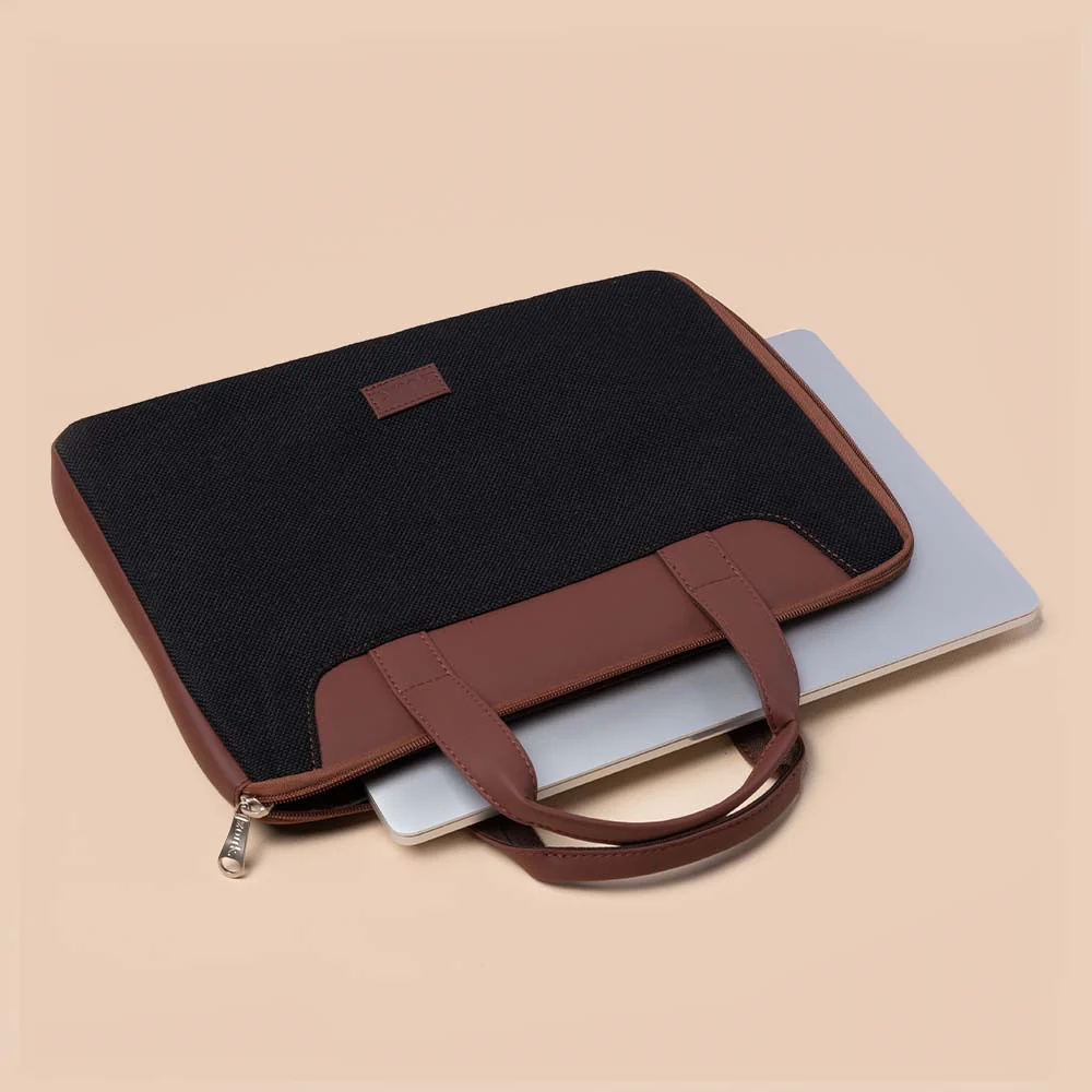 Jet Black L-Zippered Laptop Sleeve - Image 8