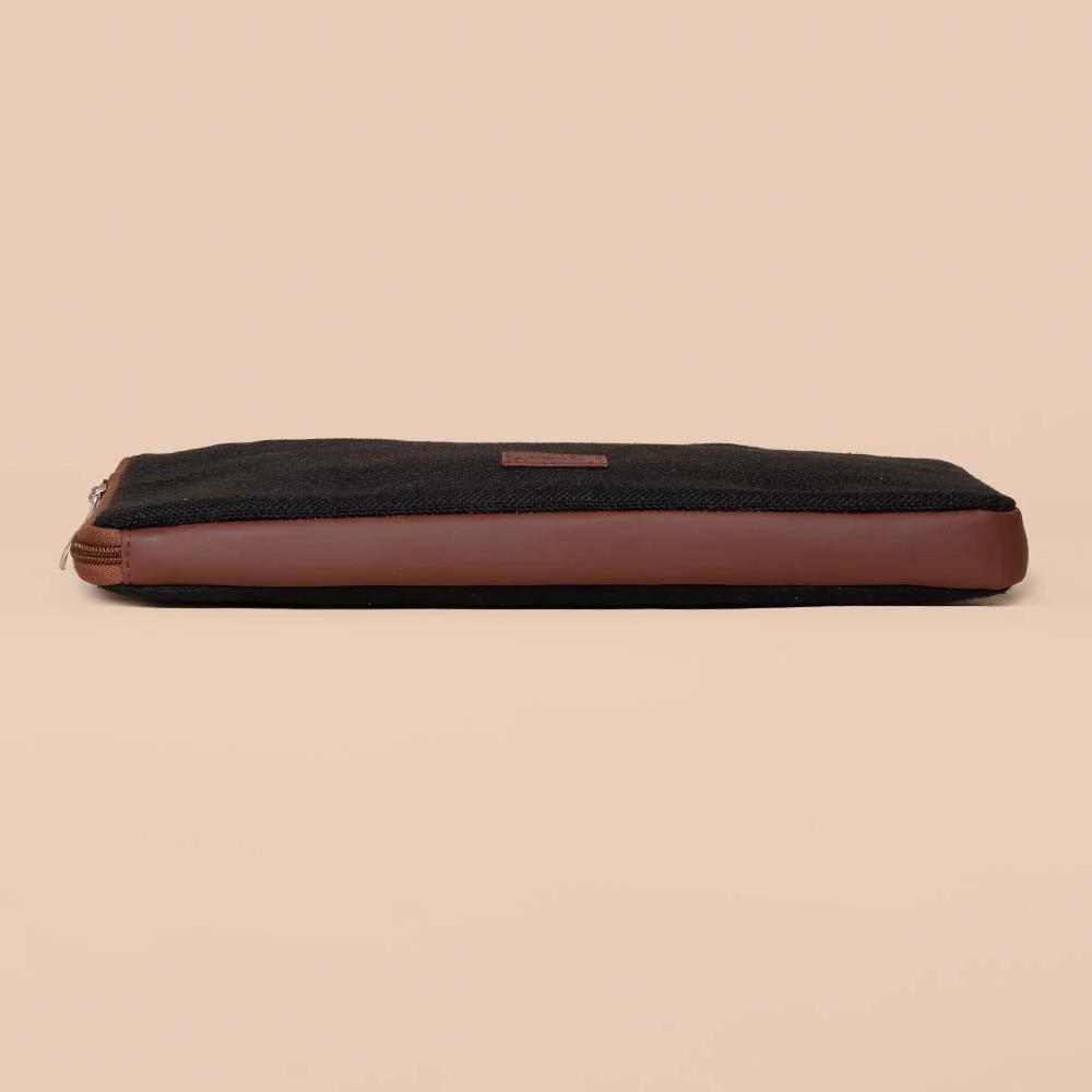 Jet Black L-Zippered Laptop Sleeve - Image 9